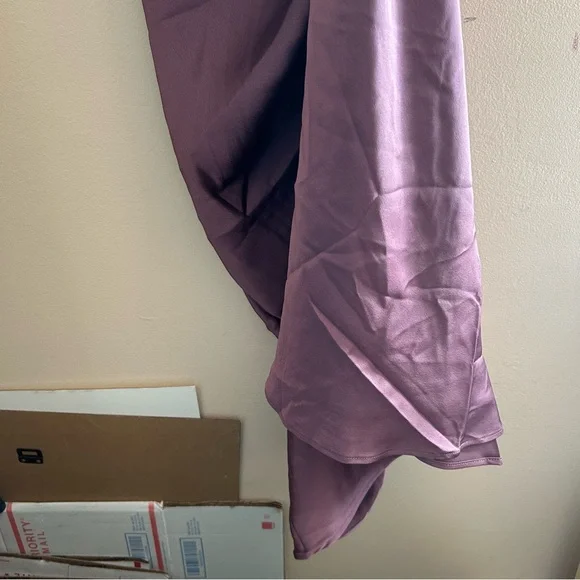 Show Me Your MuMu verona cowl midi dress plum luxe satin women’s Large - Picture 5 of 5